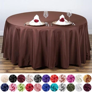 10 pcs 108" Round Polyester Tablecloths Tabletop Wedding Wholesale Decorations - Picture 1 of 218