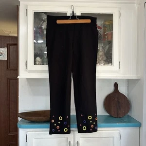 ATTYRE NEW YORK CAROLINE STRETCH PANTS Size 12 Women Colorful Metal Grommets - Picture 1 of 5