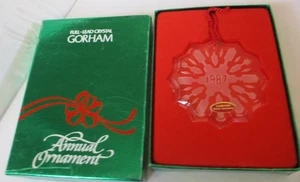 Vintage Gorham Full Lead Crystal Ornament 1987 MIB West Germany Snowflake - Picture 1 of 2