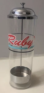 Distributore di paglia vintage Ruby’s Diner, decorazione stile fontana bibita retrò anni '50, EXC - Foto 1 di 19