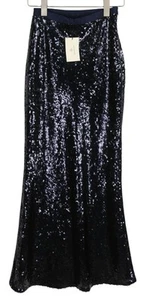 Gant Full Length Sequin Damen Rock EU34 Dunkelblau Glänzend Enganliegend Zip Fly - Bild 1 von 12