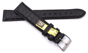 Cinturino orologio 18mm/16mm Louisiana vero alligatore made GERMANY cinturino coccodrillo nero - Foto 1 di 3