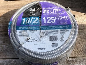 125 ft 10/2 Type MC Cable w/ Aluminum Armor (AFC MC LITE 2107-32-AFC - Picture 1 of 4