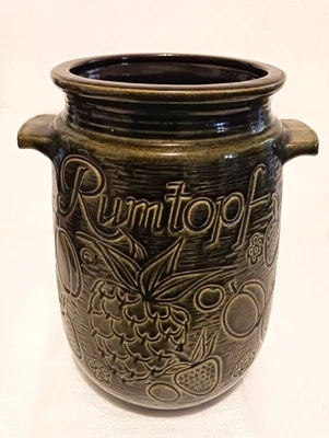  Rumtopf Scheurich 204-28  W.Germany grün Obstmuster  60-70er Landhaus Vintage - Bild 1 von 4