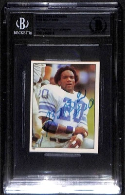 Pegatinas Topps 1981 199 Billy Sims BGS autografiadas BAS auténticas C81070 Foto 1 de 2