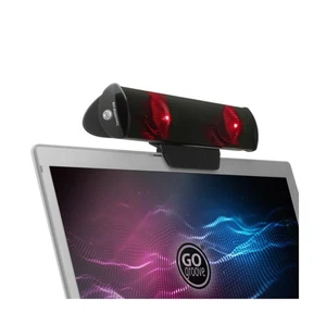 Red LED Monitor & Laptop Computer Speaker w/ Clip-On Portable Soundbar Design - Picture 1 of 9