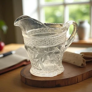 *EAPG ROSE POINT BAND CLEAR 10 OZ CREAMER INDIANA GLASS 1913 - Picture 1 of 9