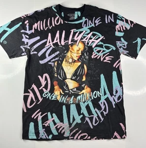 Aaliyah Hip-hop AOP Rap Music T-Shirt Size Medium 90s Style Retro Colors - Picture 1 of 5
