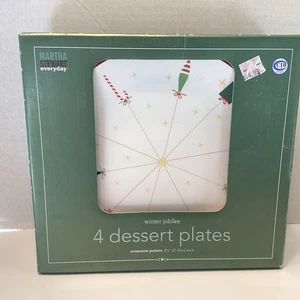 NIB Martha Stewart 4 Dessert Plates Christmas Ornaments Winter Jubilee 2004 - Picture 1 of 11
