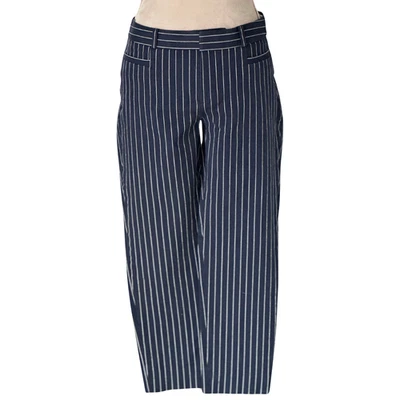 Business Casual Work Office Pants Banana Republic Sloan Sz 4P Navy Pinstripe - Image 1 of 4