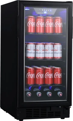 EdgeStar BBR901BL Black 15"W 80 Can Built-In Beverage Center With Slim Design - Image 1 of 4