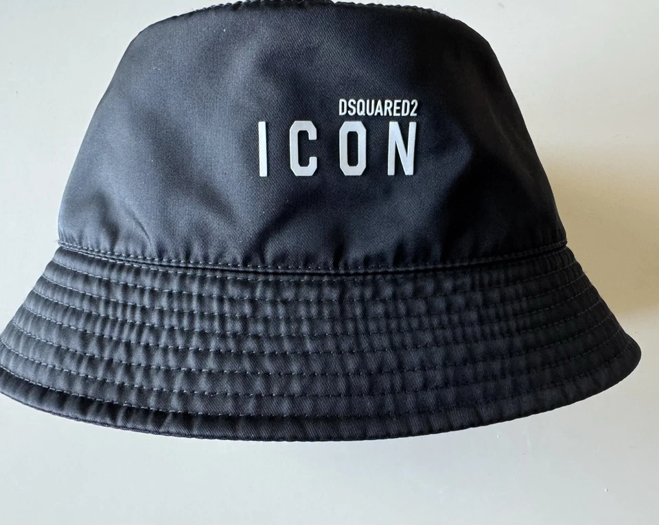 Sombrero de cubo original DSQUARED2 ICON negro talla S - nuevo con etiquetas - venta al por menor de $300 Foto 1 de 4