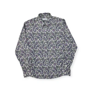Camisa Jenson Samuel Floral Púrpura y Marrón Calce Regular 100% Algodón Talla Grande - Imagen 1 de 8