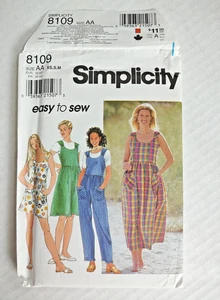 Simplicity 8109 Kleid/Pullover Jumpsuit/Strampler ungeschnitten Schnittmuster XS S M 1998 - Bild 1 von 4