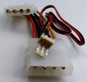 Molex Female to Molex Male (8cm) to 3 Pin Male (28cm) Power Cable/Adapter - Picture 1 of 3