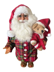 "Pijama Karen Didion Midnight Bedtime Snack Santa 17"" a cuadros oso de peluche sin galletas" - Imagen 1 de 15