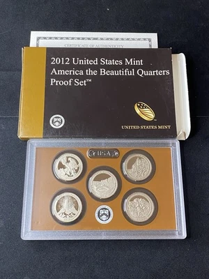 2012-S US Mint America The Beautiful Quarter Proof Set OGP & COA Free Shipping - Image 1 of 2