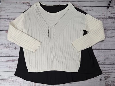 New York Company Sweater Blouse Women's XXL Knit Pattern Front High Low Style  - Image 1 of 4
