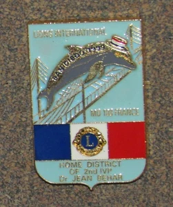 D22 PINBACK ANSTECKNADEL DELFIN HOCHWERTIG LÖWEN INTERNATIONAL FRANKREICH  - Bild 1 von 1