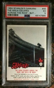 1964 Scanlens Samurai #45 "The Ninja Escapes..." PSA 5 EX Card RARE LOW POP
