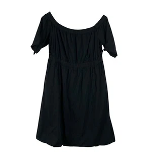 eSHAKTI Plus Womens 4X (30W) Black Chambray Off Shoulder Dress - Picture 1 of 6