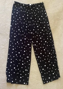 Chicos Black Polka Dot Stretchy Comfortable Pants Womens size 2R, 30" Inseam - Picture 1 of 3