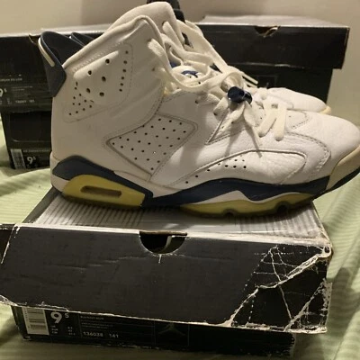 Nike Air Jordan Vi 6 2000 retro + blanco medianoche azul marino negro 136038-141 talla 9,5 Foto 1 de 4