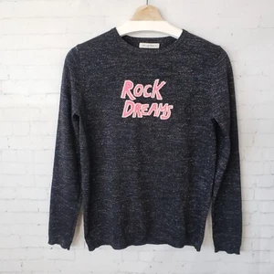 Bella Freud Rock Dreams Metallic Wool Jumper Sweater Size S Black Designer - Picture 1 of 9