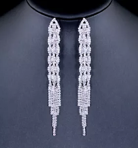 5 Zoll lange österreichische Kristall Strass Chandelier Ohrhänger Braut E127 - Bild 1 von 4
