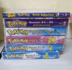 Anime DVD Pokemon TV Series Season 1-25 Vol.1-1223 End (USA Version) + 26Movies - Bild 1 von 15