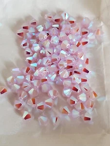 Vintage Swarovski 5328 6mm bicone beads, Violet Opal AB2X (12pcs) - Picture 1 of 3
