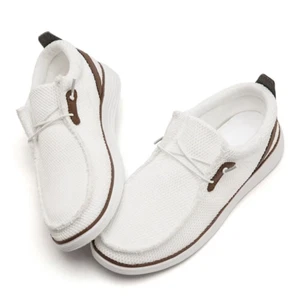 Men’s Breathable Casual Canvas Slip-On Loafers Lightweight Comfortable Shoes - Picture 1 of 19