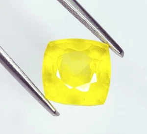 Piedra preciosa suelta de zafiro amarillo natural de 5,42 quilates con certificación AA+ gema de cojín de calidad - Imagen 1 de 10