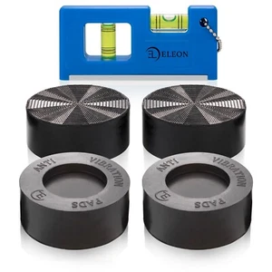 Anti Vibration Pads with Tank Tread Grip, 4 Pads + Level - For Washer & Dryer - Picture 1 of 7