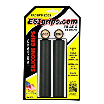 NEW ESI RACER'S EDGE Silicone MTB Handlebar Grips : BLACK - Image 1 of 2
