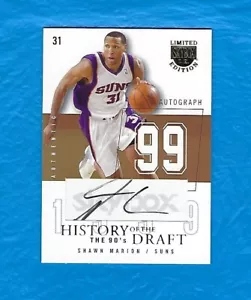 SHAWN MARION 2003-04 SKYBOX LE HISTORY OF THE DRAFT AUTOGRAFO #67/99 SUNS! - Foto 1 di 2