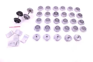 31 tlg. Set Speichenrad Speichenräder Vollmetallräder 22 mm Metall Spur 0 / H0 - Picture 1 of 5