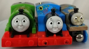3 PERCY THOMAS Tank & Friends Wooden Railway Engine train Green #6 WOOD plastic - Picture 1 of 12