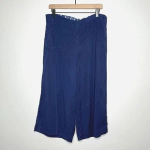 Fresh Produce Womens Capri Pants Large Blue Tencel Flowy Stretch Boho Resort - Picture 1 of 11