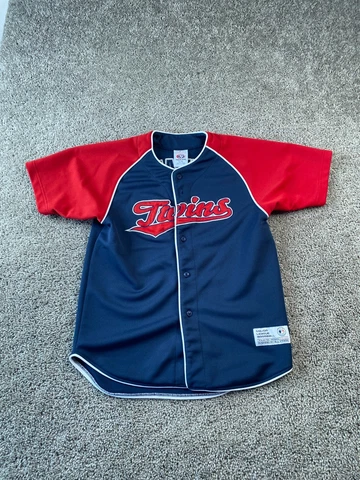 Minnesota Twins Jersey Youth Large 12 14 Blue MLB Baseball Santana 57 Kids Boys Cover