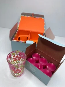 PartyLite Colorsplash set regalo votivo porta e candele ritirato nuovo con scatola P11C/P9189 - Foto 1 di 4