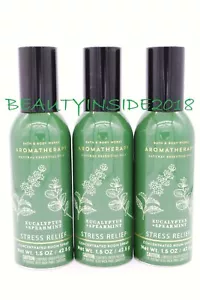 (3) Bath and Body Works STRESS RELIEF: EUCALYPTUS + SPEARMINT Room Spray 1.5 oz - Picture 1 of 1