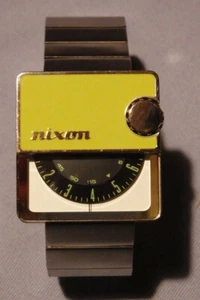 Vintage Nixon mens watch The Murf day-glo yellow/green, stainless bracelet - Picture 1 of 10