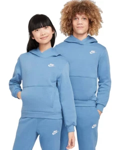 Nike Kids Size XS - Sportswear Club Fleece Hoodie Teal Blue BV3757-367 - Picture 1 of 7