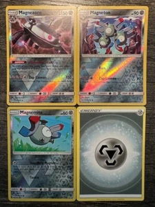 MAGNEZONE 83/156 RARE REV.HOLO + MAGNETON 82/156 + MAGNEMITE 80/156  REV.HOLO LP - Picture 1 of 4