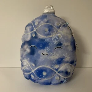 Squishmallow 8” Tinsel Christmas Ornament Winter Sky Blue Plush BNWT - Picture 1 of 8