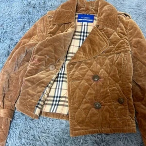 Burberry Blue Label Jacket 38 US6 Nova Check Brown Corduroy Authentic Women's - Picture 1 of 14