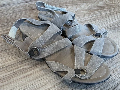 Sandalias Mephisto talla 38 parfolia gris brillante con cordones para mujer Foto 1 de 4