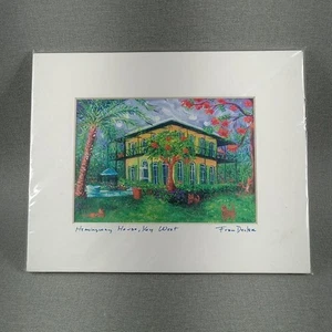 Hemingway House Key West ~ Fran Decker Artist ~ Print Matted 10x8" - Picture 1 of 4