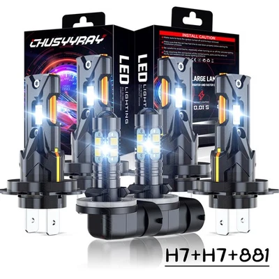 Faro LED blanco luz antiniebla haz alto bajo para Hyundai Santa Fe 2007-2009 Foto 1 de 4